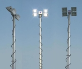 portable light tower 3 to 12m with LED lamp head 400W *4 hand winch up aluminum telescopic mast tower