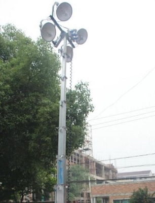 portable light tower 3 to 12m with LED lamp head 400W *4 hand winch up aluminum telescopic mast tower