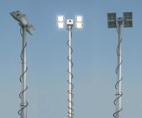 portable light tower 3 to 12m with LED lam head 400W *4 hand winch up aluminum telescopic mast tower