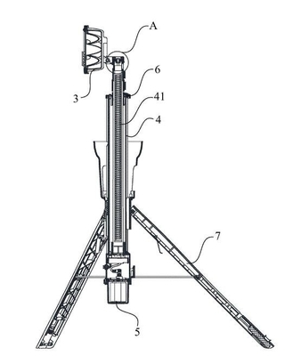 tripod mounted portable light tower 7m alumium telescopic mast 800W LED tower light weight tower