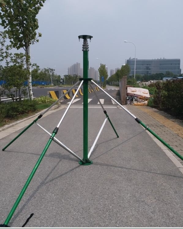 light weight aerial photography mast 6m, 9m, 12m, with tripod wheel trolley customized color and logo