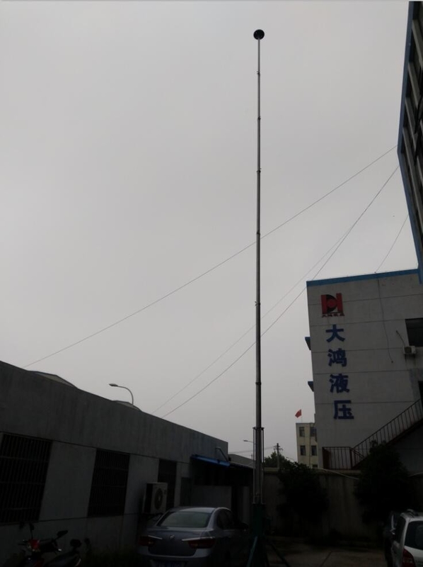 telescopic antenna mast hand push up 3m to 15m aluminum mast max load 15kg 4 legs tripos customer color