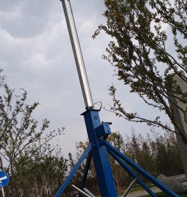 টেলিস্কোপিক মাস্ট telescopic mast 6m 9m aluminum mast light weight telescoping pole  hand push or winch up