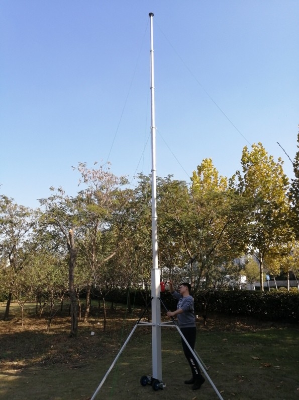 hand winch up telescoping antenna mast 40ft 12m aluminum radio tower mast portable