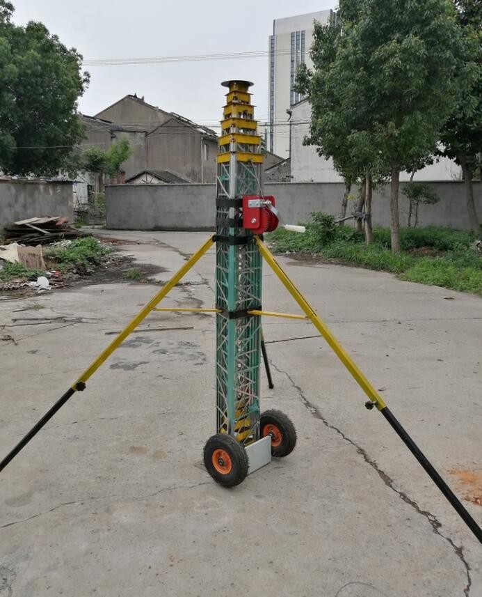 aluminum 60 ft portable telecom tower winch up lattice tower wire guyed ...
